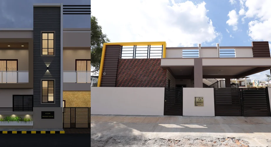 3D render and completed home - CRN10607, Bengaluru