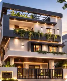 3D render of a 6,453 sq.ft home in Bengaluru