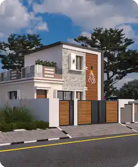 3D render of a 1,316 sq.ft home in Bengaluru