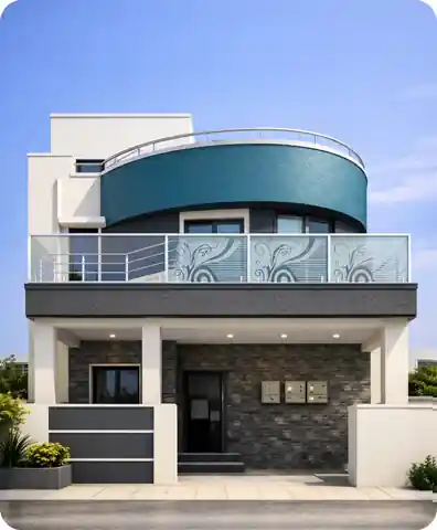 3D render of a 1,770 sq.ft home in Bengaluru
