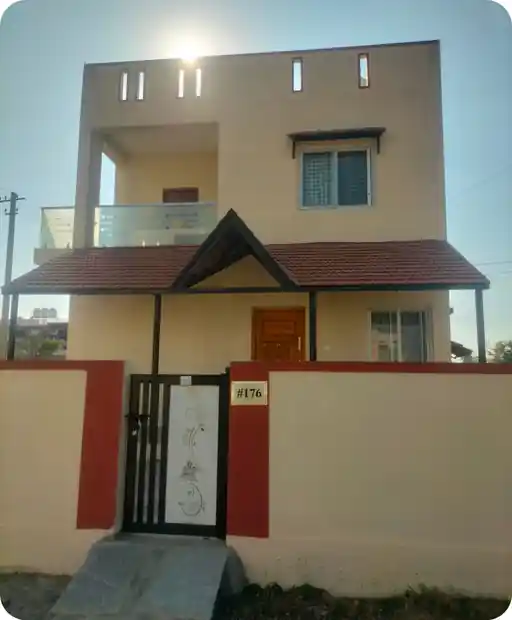 Site photo of the completed 858 sq.ft home in Bengaluru