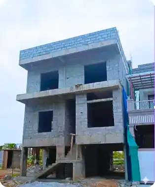Site photo of the under-construction 3,213 sq.ft home in Bengaluru