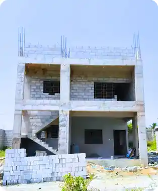 Site photo of the under-construction 2,700 sq.ft home in Bengaluru