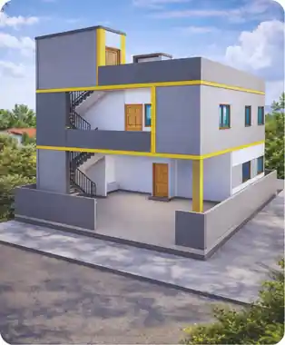 3D render of a 2,994 sq.ft home in Bengaluru