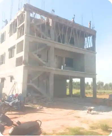 Site photo of the under-construction 2,994 sq.ft home in Bengaluru