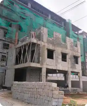 Site photo of the under-construction 4,997 sq.ft home in Bengaluru