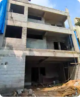 Site photo of the under-construction 3,206 sq.ft home in Bengaluru