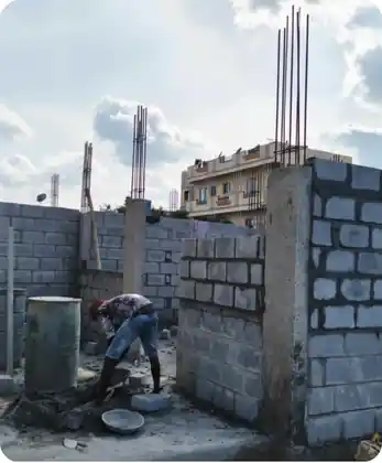 Site photo of the under-construction 1,016 sq.ft home in Bengaluru