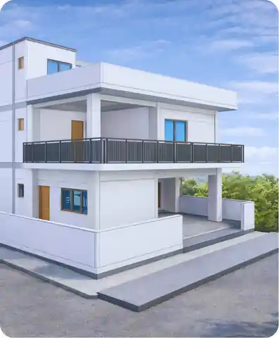 3D render of a 2,634 sq.ft home in Bengaluru