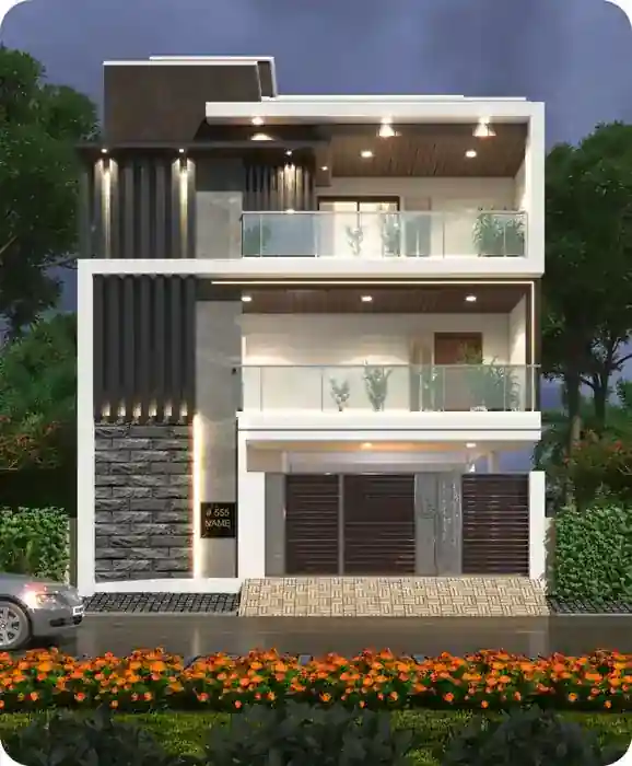 3D render of a 3,490 sq.ft home in Bengaluru