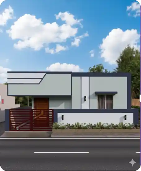 3D render of a 1,016 sq.ft home in Bengaluru