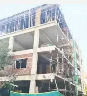 Site photo of the under-construction 7,642 sq.ft home in Hyderabad