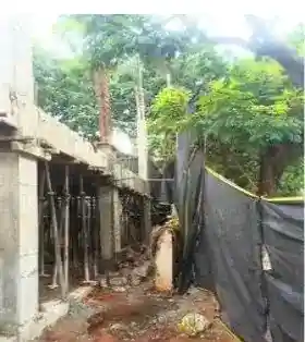 Site photo of the under-construction 13,545 sq.ft home in Hyderabad