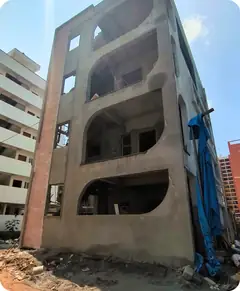 Site photo of the under-construction 3,483 sq.ft home in Bengaluru