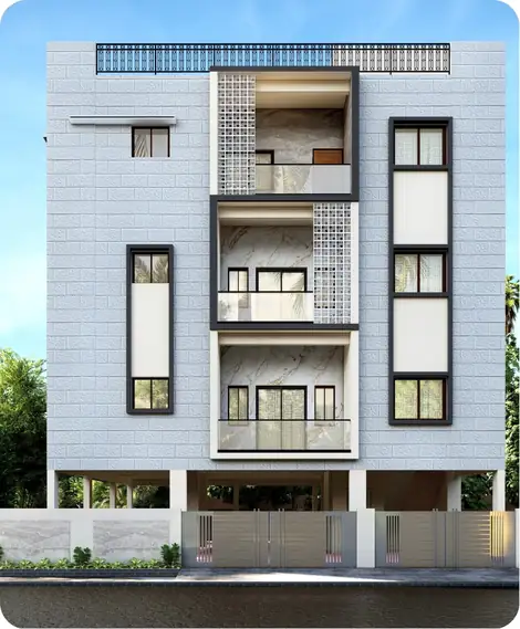 Site photo of the under-construction 2,218 sq.ft home in Bengaluru