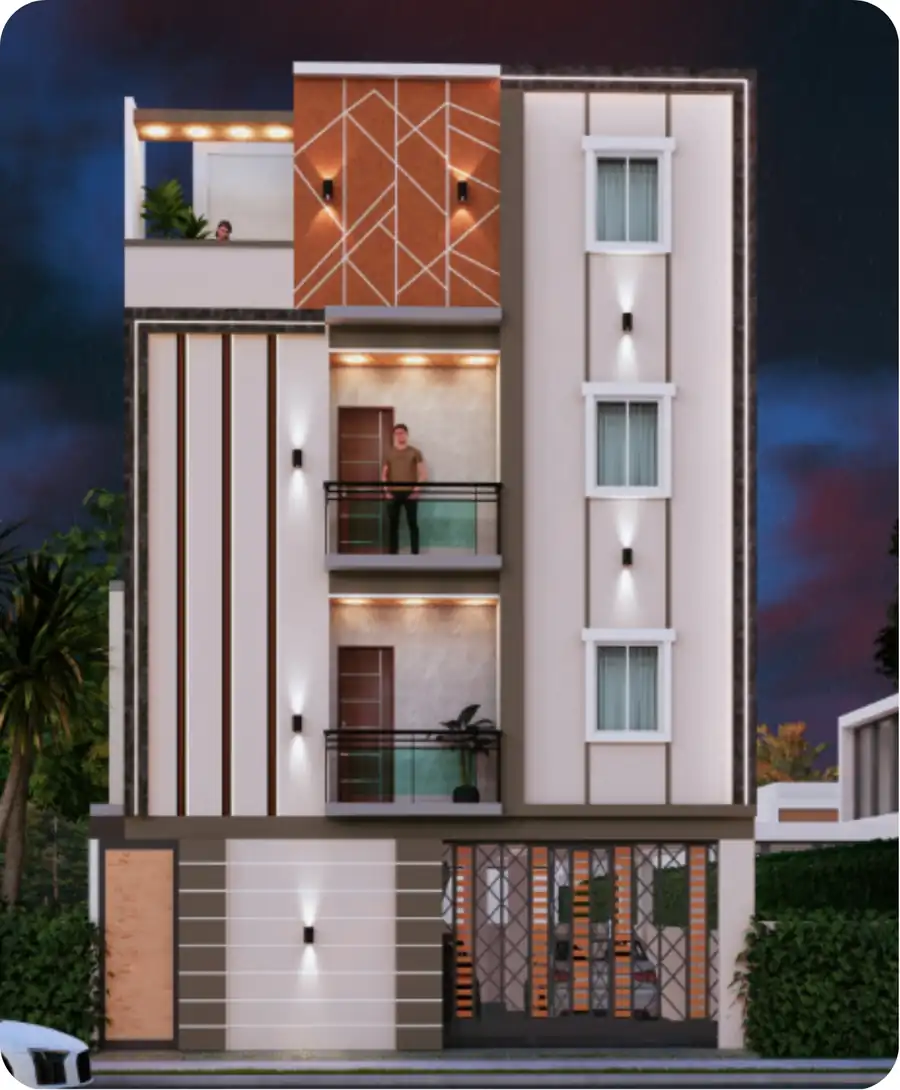 Site photo of the under-construction 2,420 sq.ft home in Chennai