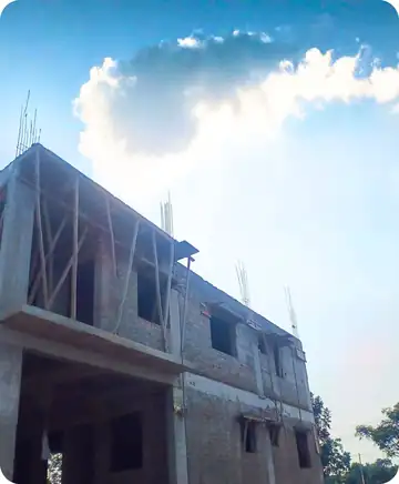 Site photo of the under-construction 3,094 sq.ft home in Bengaluru