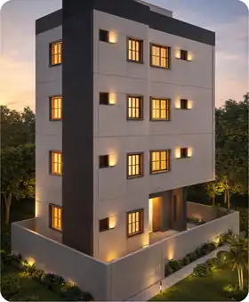 3D render of a 1,591 sq.ft home in Chennai