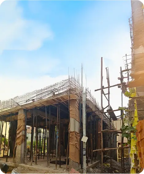 Site photo of the under-construction 1,915 sq.ft home in Bengaluru