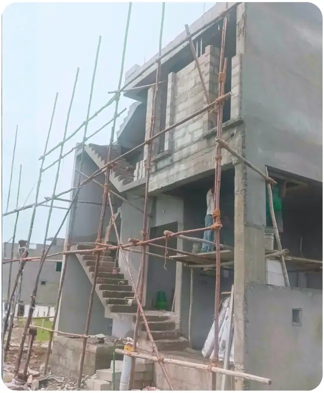 Site photo of the under-construction 3,360 sq.ft home in Chennai