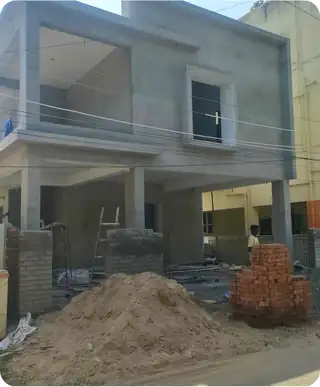 Site photo of the under-construction home in Chennai