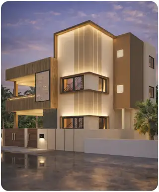 3D render of a 3,642 sq.ft home in Chennai