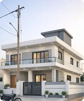 3D render of a 2,216 sq.ft home in Chennai