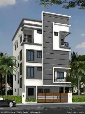 3D render of a 1,087 sq.ft home in Bengaluru
