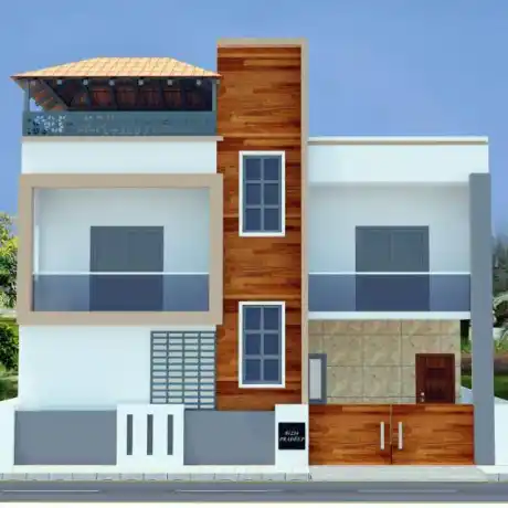 3D render of a 2,074 sq.ft home in Bengaluru