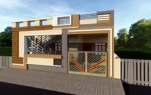 3D render of a 1,097 sq.ft home in Bengaluru