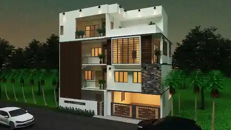 3D render of a 5,258 sq.ft home in Bengaluru